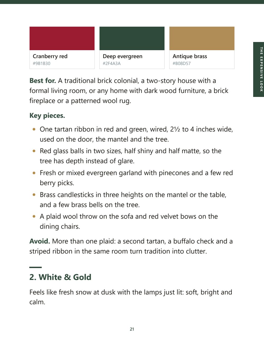 Chapter 2: the color card of Classic Red, Green and Plaid
